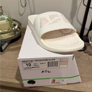 APL Ivory Slide Sandal with Beach Logo Accent